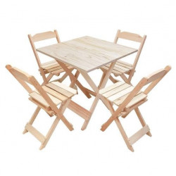 JOGO DE MESA 70X70 COM 4 CADEIRAS 